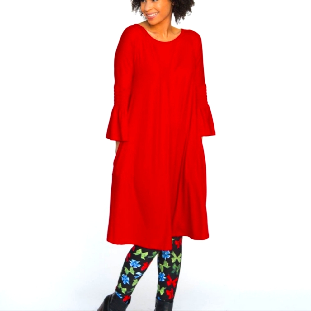 Agnes and Dora Cranberry Baby Suede Walker Dress